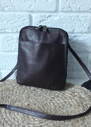 Компактна сумка через плече з натуальної шкіри real leather. унісекс.
