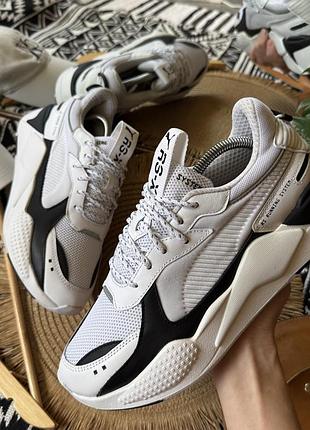 Кросівки масивні puma оригінал пума білі чорні чорно білі rs running system 41 26,5 см унісекс жіночі чоловічі