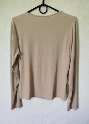 H&amp;m. бежевый лонгслив с декольте. 2