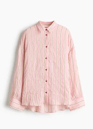 Рубашка из крепа,в полоску m-l, h&amp;m