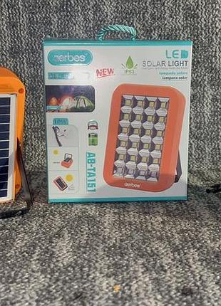 Повербанк norbes ab-ta151 led solar light з ліхтариком та сонячною батареєю
