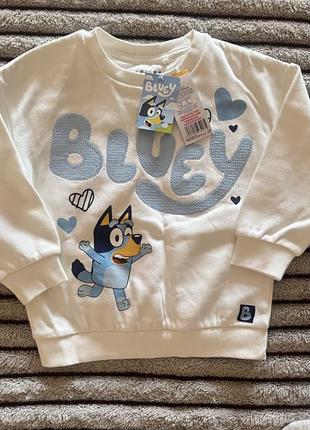 Світшот для дітей bluey білий з принтом розмір 104-110