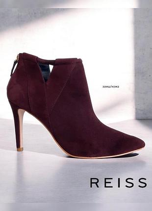 Reiss ботильоны цвета бургунди натуральный замш , кожа .