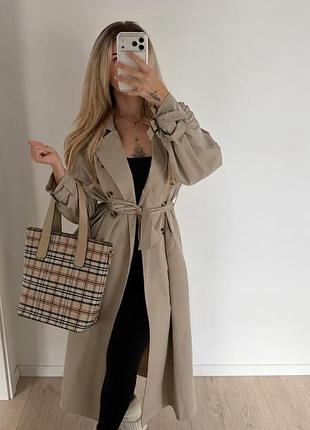 Сумка-шопер жіноча burberry у клітинку
