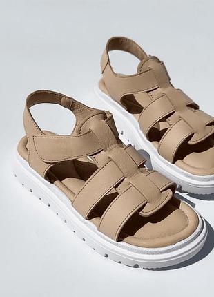 Босоножки evie для девочки holly beige, размер 33 (21 см.)
