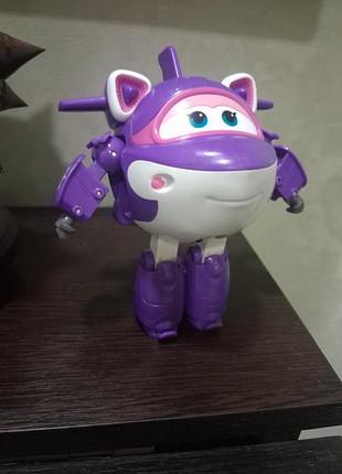 Трансформер для хлопчика super wings supercharged crystal, фіолетовий, 12 см