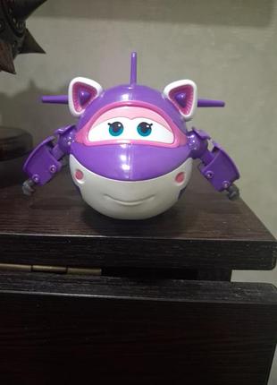 Трансформер для хлопчика super wings supercharged crystal, фіолетовий, 12 см 5