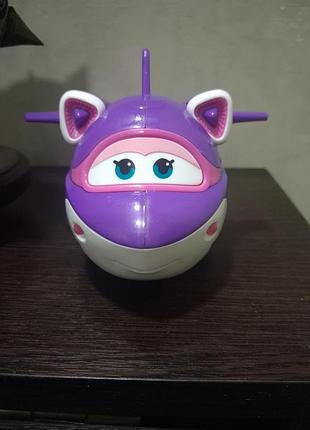 Трансформер для хлопчика super wings supercharged crystal, фіолетовий, 12 см 7
