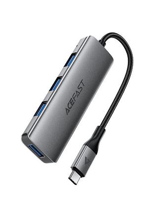 Usb-хаб acefast usb-c hub metal gray ( )