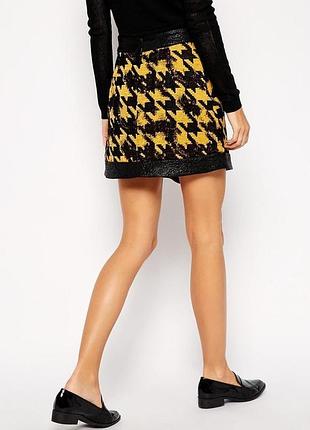 Спідниця міні в гусячу лапку river island р.6 3