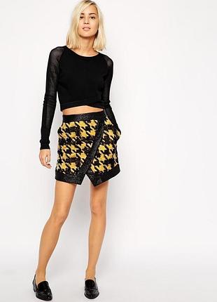 Спідниця міні в гусячу лапку river island р.6 2