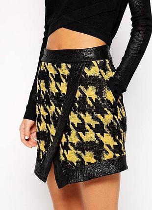 Спідниця міні в гусячу лапку river island р.6