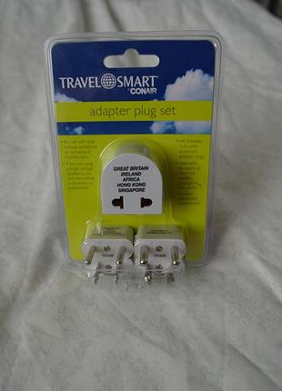 Набір вилок-перехідників для подорожей conair travel smart adapter plug set.