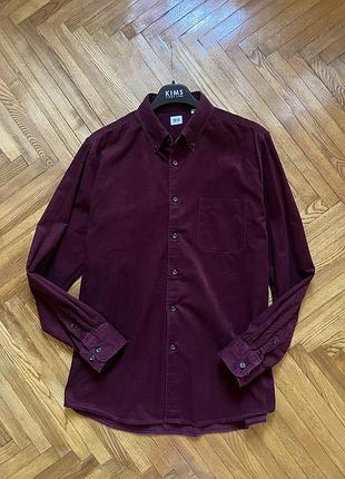 Сорочка uniqlo вельвет бордо