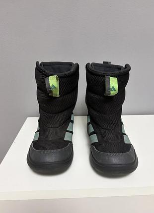 Черевики дитячі adidas чорні з зеленими елементами