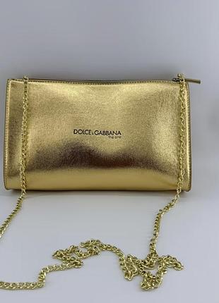 Клатч жіночий dolce & gabbana the one золотистий