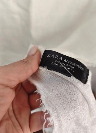 Белый женский шарф zara 5
