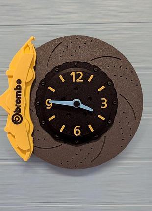 Сувенірний арт годинник диск brembo 3d yellow edt