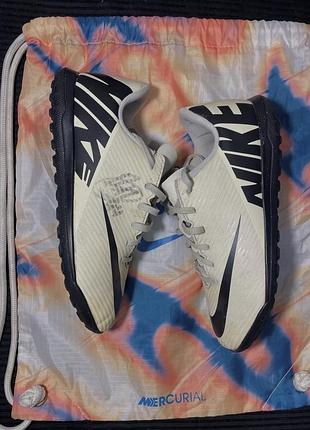 Бутси чоловічі nike mercurial білі, чорні, 36.5 розмір, довжина устілки 23-23.5 см