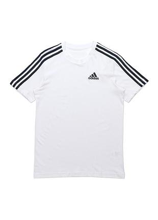 Футболка adidas біла з чорними смугами, розмір s, 100% котон