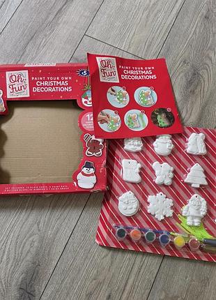 Дитячий набір для творчості «oh what fun paint your own christmas decorations» ялинкові прикраси.