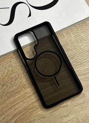 Чехол на samsung galaxy s26 ultra черный с магнитами магсейф антискользящие бортики