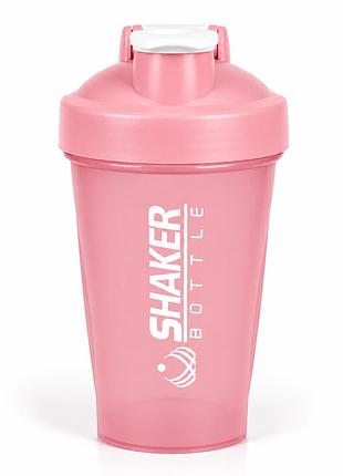 Шейкер спортивный apx shakerbottle, 400 мл, с металлическим венчиком для смешивания, bpa free, розовый