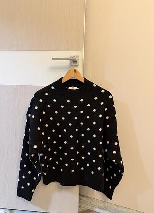 Светр жіночий h&m в горошок чорний