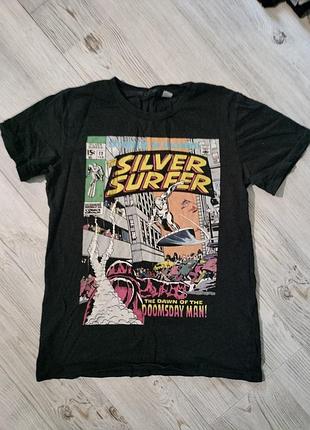 Футболка чоловіча marvel silver surfer чорна