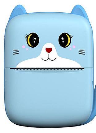 Детский термопринтер cat printer blue, bluetooth, зу type-c