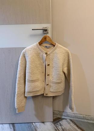 Жіночий кардиган zara бежевий теплий