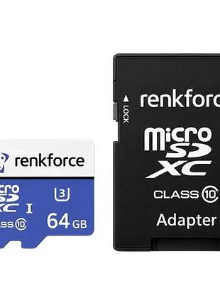 Карта памяти microsdxc renkforce 64gb a1, v30 (rf-7488704) новая!