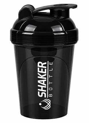Шейкер спортивный apx shakerbottle, 400 мл, с сеткой для смешивания, bpa free, черный