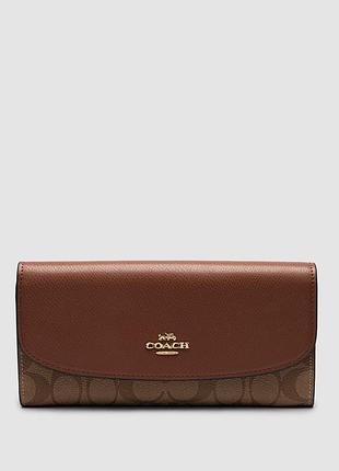 💵 coach signature pvc slim envelope wallet brown 20 х 10 х 3 см