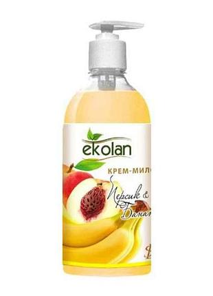 Крем-мило персик-банан дозатор 0,5л тм ekolan
