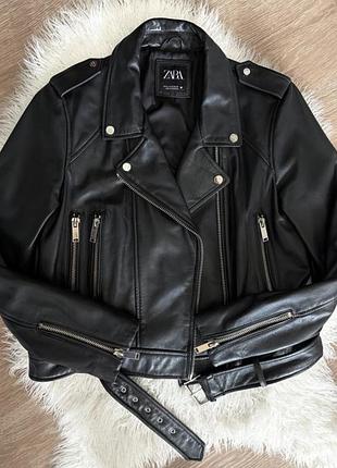 Куртка косуха zara натуральная мягкая кожа