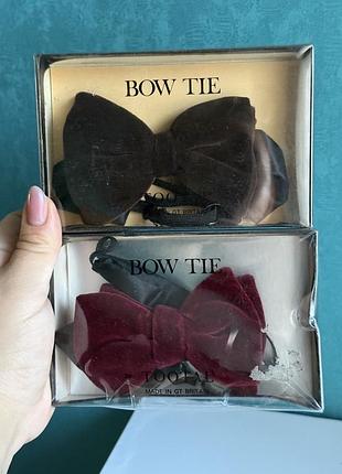 Краватка метелик оксамитова tie rack bow tie коричневий бордовий