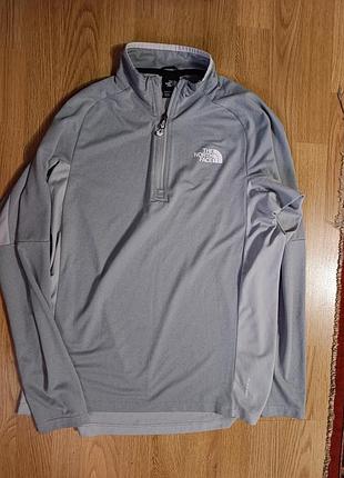 Лонгслів чоловічий the north face сірий з коротким замком