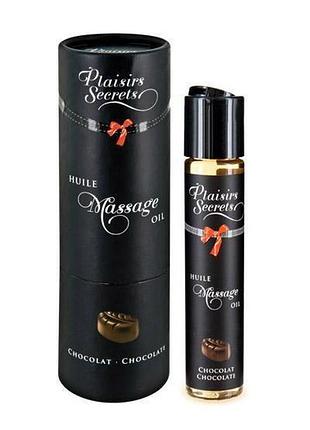 Масажна олія plaisirs secrets chocolate (59 мл) з афродизіаками, їстівна, подарункове паковання