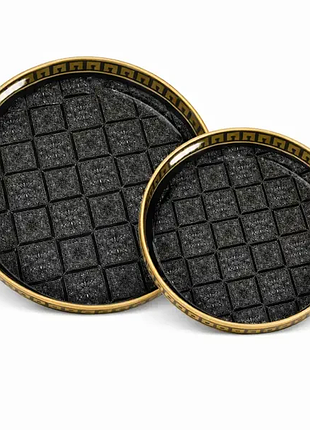 Набор подносов декоративных black spirit 2 штуки 37/32.5 см черный hp-hk-b3