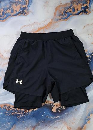Шорты under armour 2 in 1 с лосинами спортивные