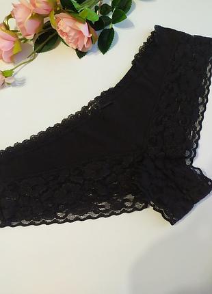 Коттоновые трусики бразилианы с кружевом body wear migros, м