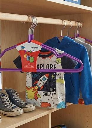 Вішалка антиковзна дитяча пластикова модель classic-kids 30 см 10 шт/уп purple