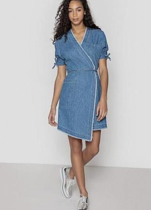 Джинсовое с карманами, пояском и бахромой платье 👗 халат