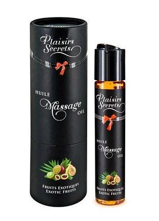 Масажна олія plaisirs secrets exotic fruits (59мл) з афродизіаками їстівна, подарункове паковання