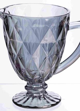 Глек для напоїв fractal скляний 1 літр hp-19-267 глечик для лимонаду прозорий