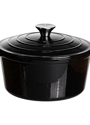 Кастрюля чугунная эмалированная 4 л, черный yiwu hp-flg-1 black