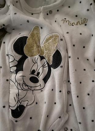 Боді для дівчаток minnie білий у горох