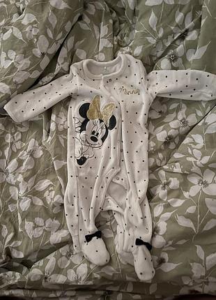 Боді для дівчаток minnie білий у горох 2