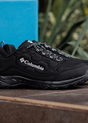 Мужские зимние кроссовки columbia firecamp fleece gore-tex черные из текстиля термо для повседневного ношения утепленные коламбия